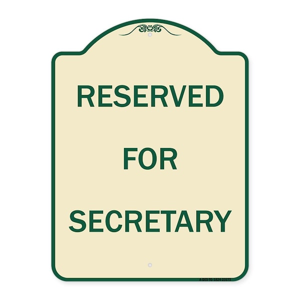 Signmission Reserved for Secretary Heavy-Gauge Aluminum Architectural Sign, 24" x 18", TG-1824-23173 A-DES-TG-1824-23173 - main
